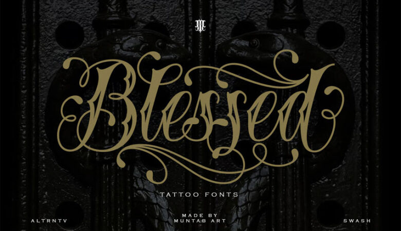 Blessed Tattoo Font