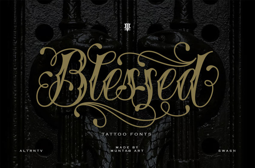 Blessed Tattoo Font