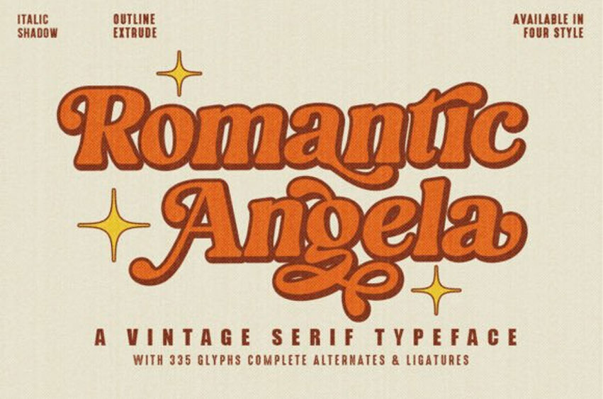 Romantic Angela Italic Font