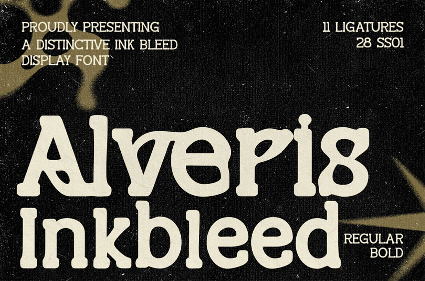 Alveris Ink Bleed Font