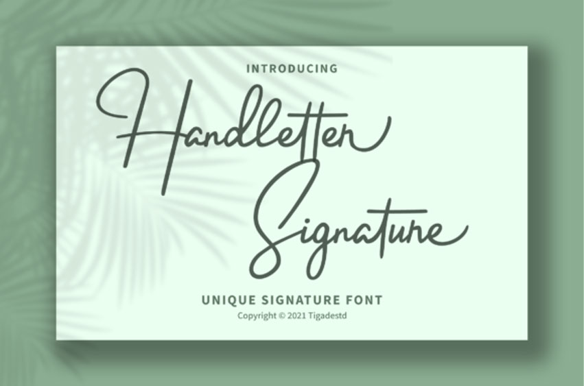 Handletter Signature Font
