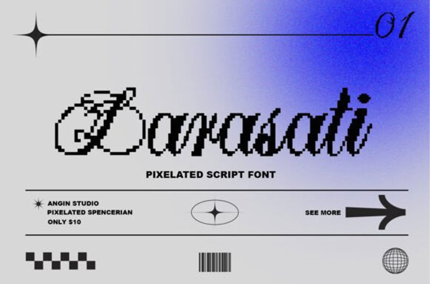 Larasati Pixelated Font