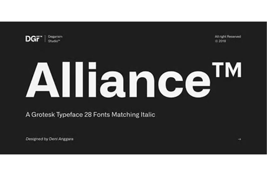 Alliance Typeface Font