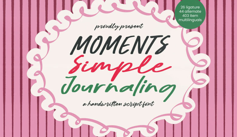Moments Simple Journaling Font