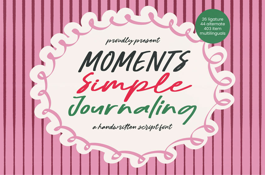 Moments Simple Journaling Font