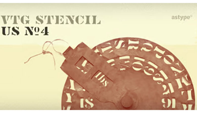 Vtg Stencil US No. 4 Font
