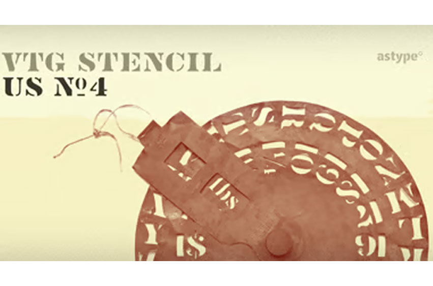 Vtg Stencil US No. 4 Font