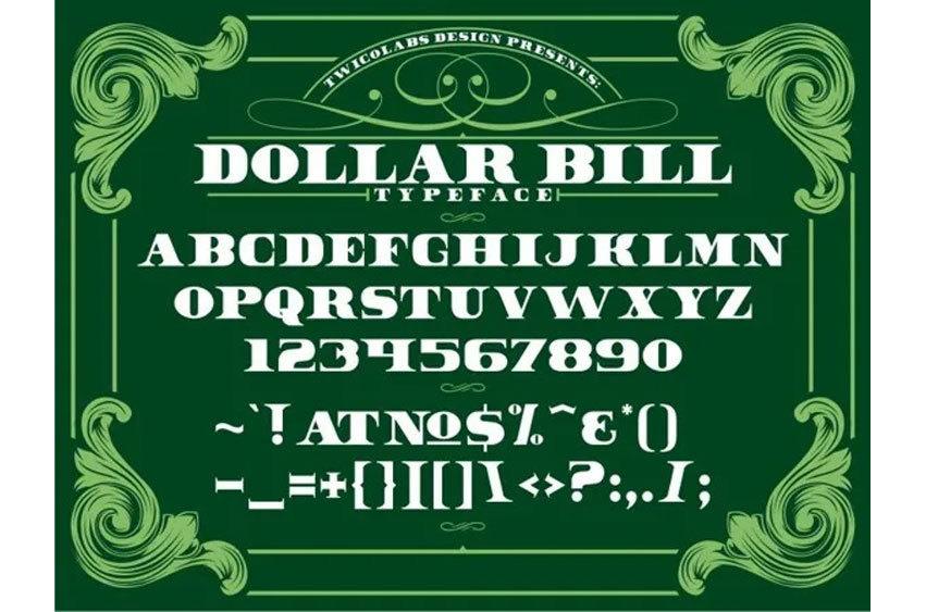 Dollar Bill Font
