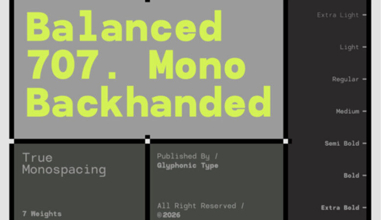Balanced 707 Mono Backhanded Font