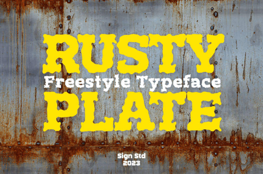 Rusty Plate Font